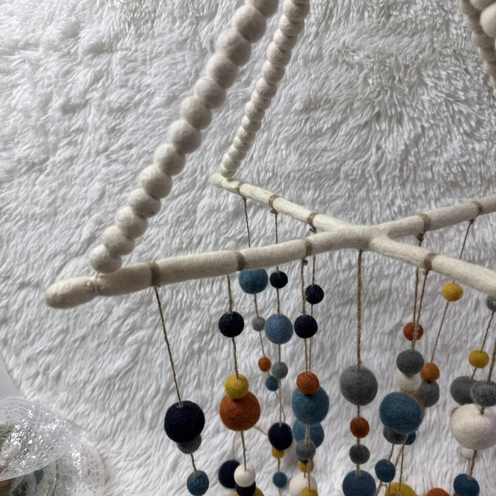 West Elm Pottery Barn Kids Felted Pom Pom Mobile Wool Fair Trade Nepal 32